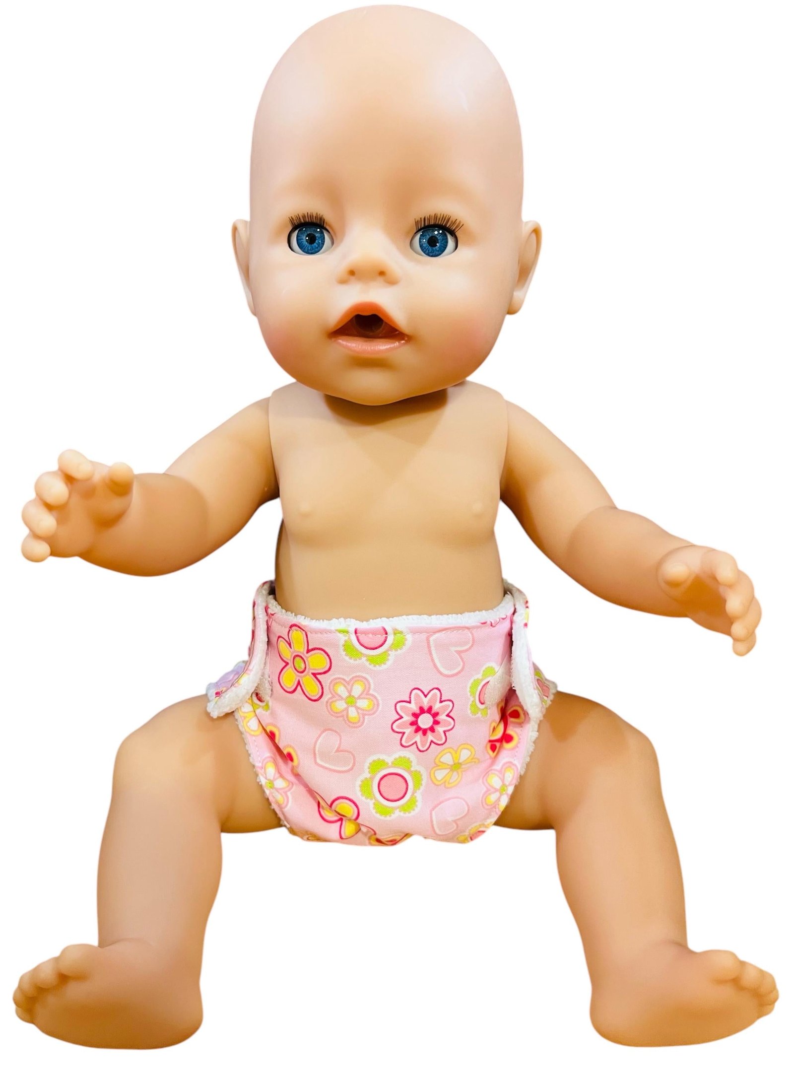 Blossom Love Hand made Doll Nappy with Velcro. Suits doll 43cm (as shown) - Image 4