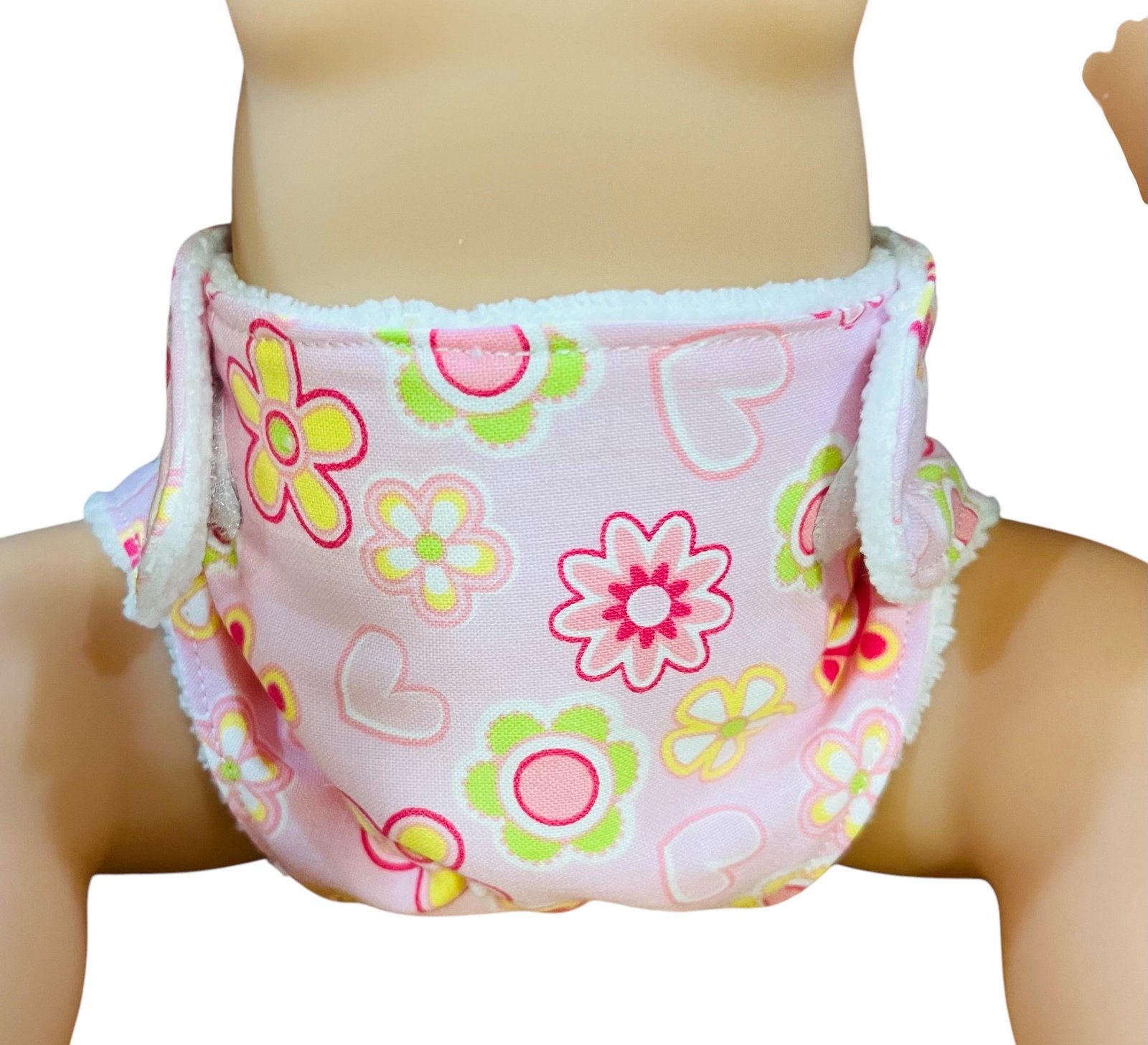 Blossom Love Hand made Doll Nappy with Velcro. Suits doll 43cm (as shown) - Image 5
