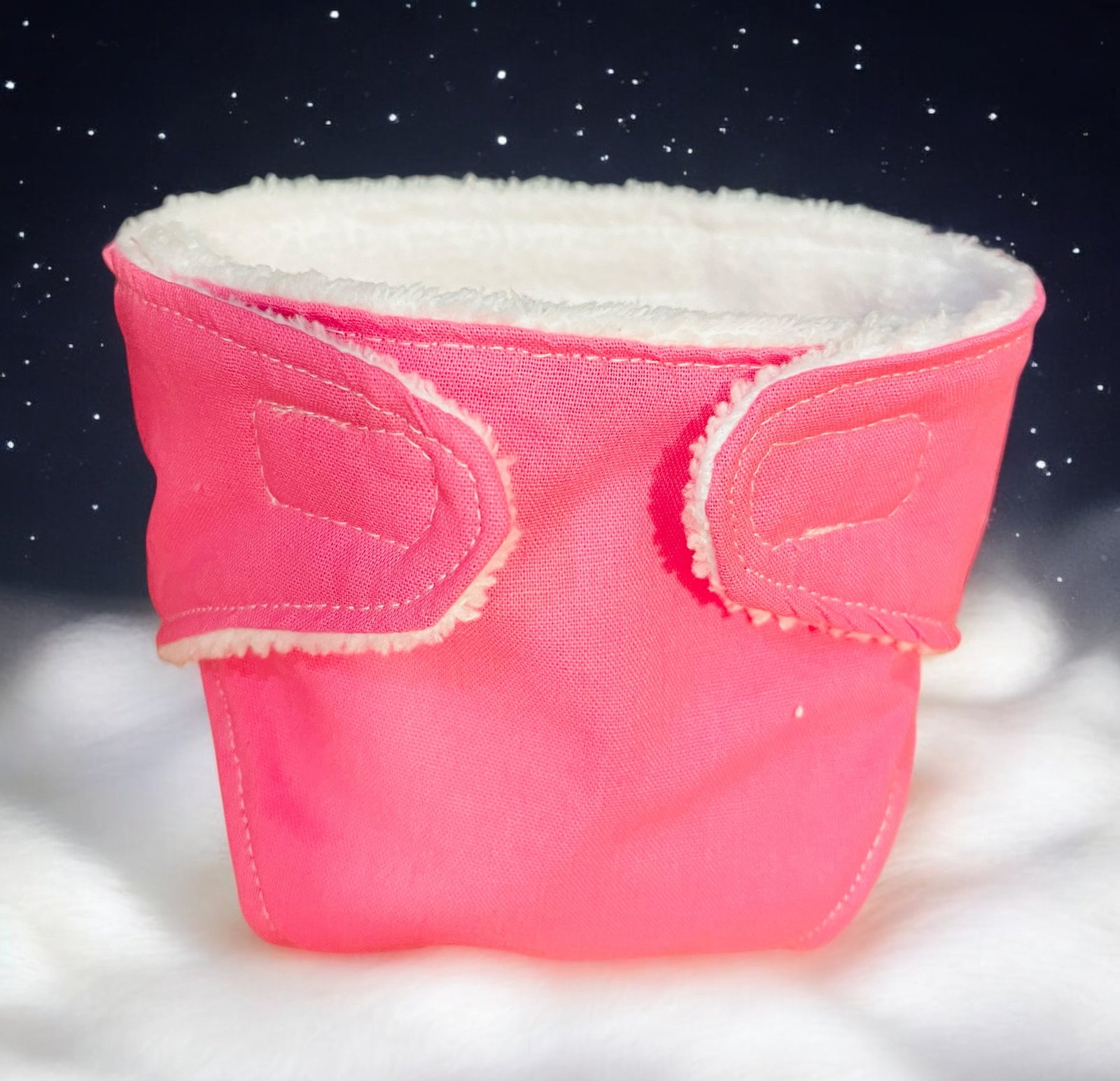 Bright Pink Hand Made Dolls Nappy with Velcro. Suits doll 43cm (as shown) - Image 2