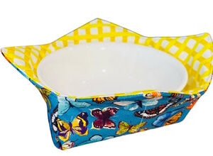Microwavable Bowl Cosy.  Sized to suit breakfast bowl. 100% Cotton. Bowl Cozy. Bowl Cosie Reversible