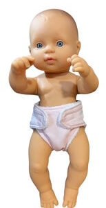 Pale Pink Doll Nappy. Fits 32cm Miniland doll
