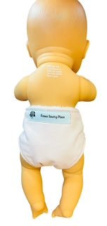 Pale Pink Doll's Nappy with Velcro. Fits 32cm doll (as shown) - Image 6