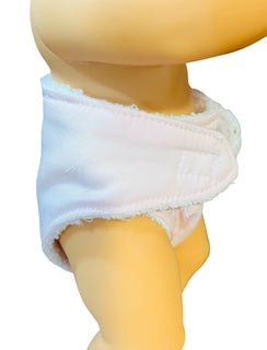 Pale Pink Doll's Nappy with Velcro. Fits 32cm doll (as shown) - Image 4