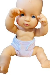 Pale Pink Doll's Nappy with Velcro. Fits 32cm doll (as shown) - Image 5