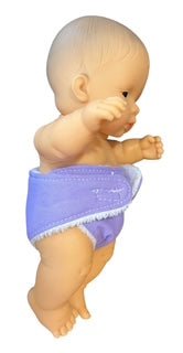 Lavender Doll Hand made Nappy with Velcro. Fit 22cm doll (as shown) - Image 4