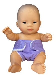 Lavender Doll Hand made Nappy with Velcro. Fit 22cm doll (as shown) - Image 5