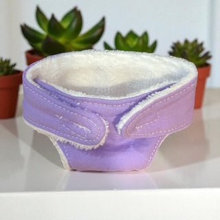 Lavender Doll Hand made Nappy with Velcro. Fit 22cm doll (as shown) - Image 2