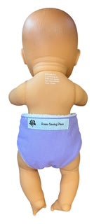 Lavender Doll Handmade Nappy with Velcro. Fits 32cm doll (as shown) - Image 3