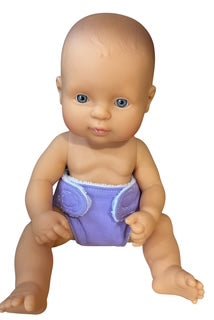 Lavender Doll Handmade Nappy with Velcro. Fits 32cm doll (as shown) - Image 5