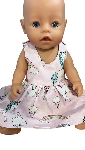 Unicorn Daydreams Dolls Dress. Suits 43cm doll (as shown) - Image 7