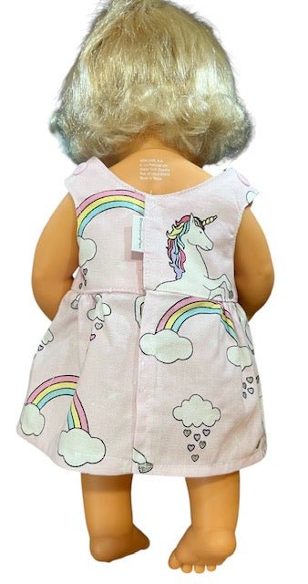 Unicorn Daydreams Dolls dress with velcro. Suits 38cm doll (as shown) - Image 4