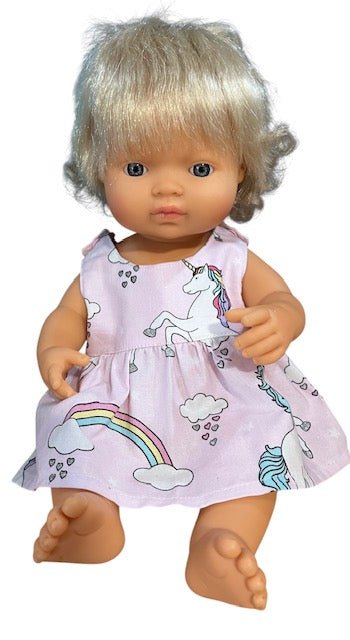 Unicorn Daydreams Dolls dress with velcro. Suits 38cm doll (as shown) - Image 5