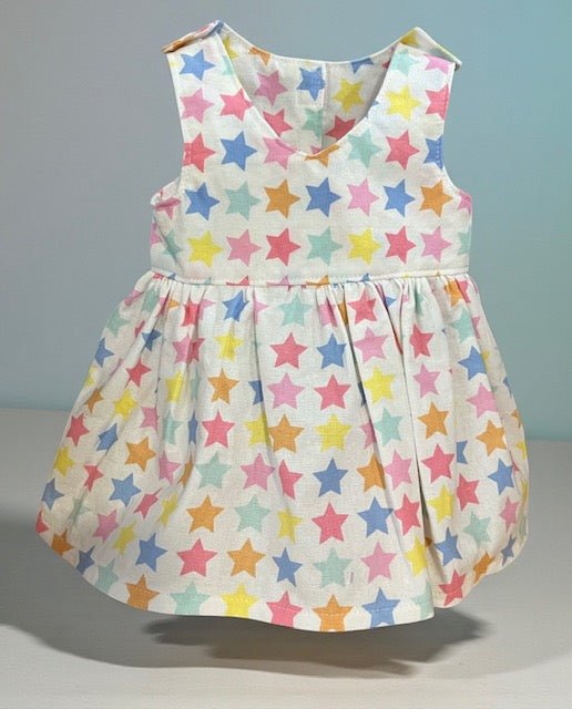 Pastel Rainbow Stars Dolls Dress. Suits 38cm doll (as shown) - Image 2