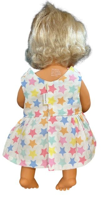 Pastel Rainbow Stars Dolls Dress. Suits 38cm doll (as shown) - Image 3