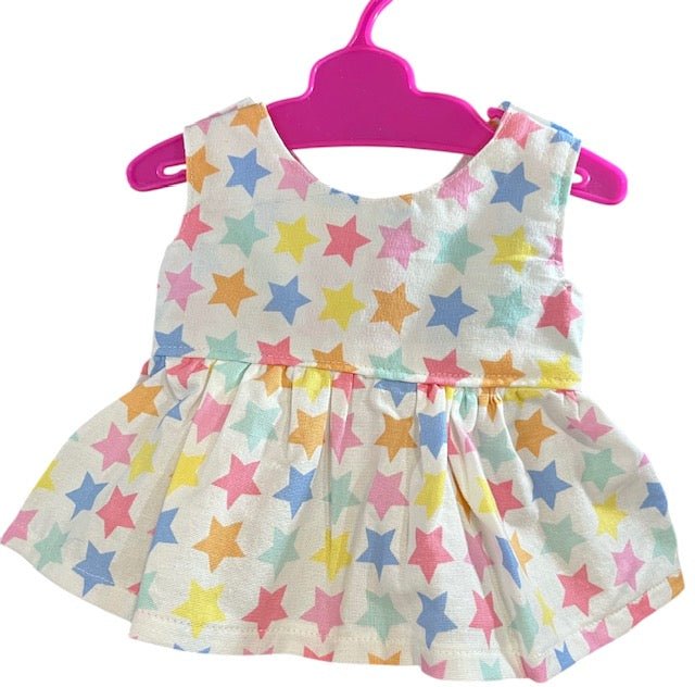 Pastel Rainbow Stars Dolls Dress. Suits 38cm doll (as shown) - Image 6