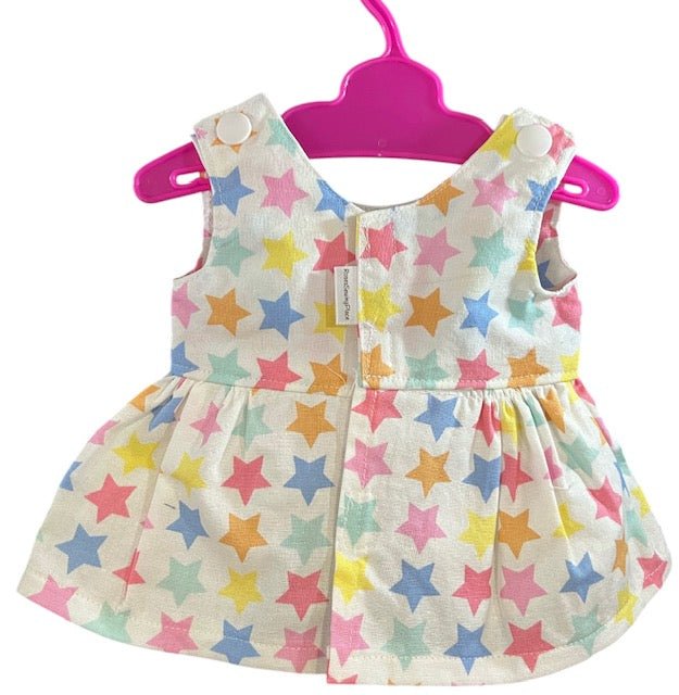 Pastel Rainbow Stars Dolls Dress. Suits 38cm doll (as shown) - Image 7