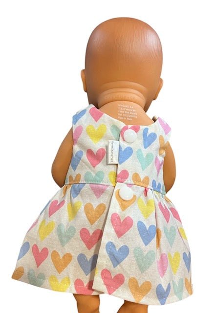 Pastel Rainbow Hearts Dolls Dress. Suits 32cm doll - Image 5