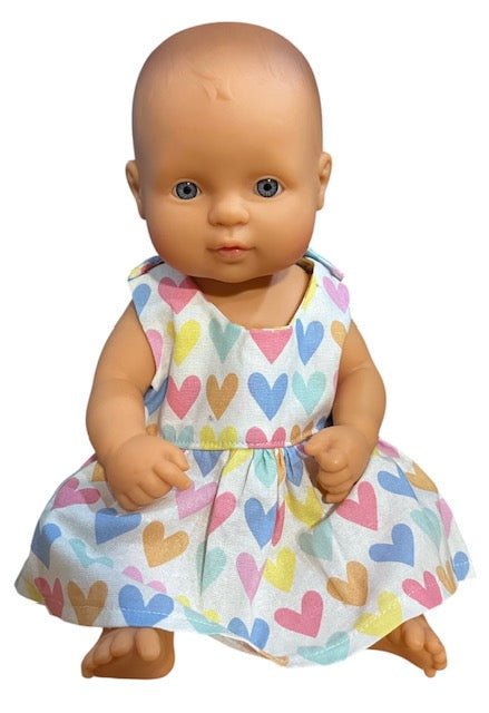 Pastel Rainbow Hearts Dolls Dress. Suits 32cm doll - Image 4