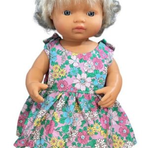 Pink Posy Dolls Dress. Suits 38cm doll (as shown)