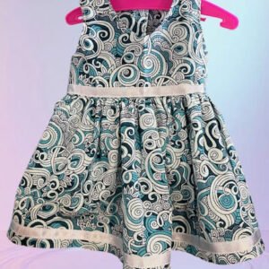 Baby Blue Swirls dolls dress. Fits 43cm doll (as shown)