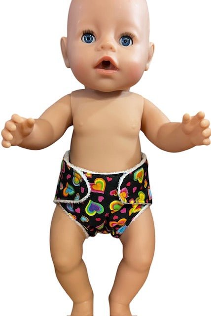 Happy Hearts Doll Nappy. Fits 43cm doll (as shown) - Image 2