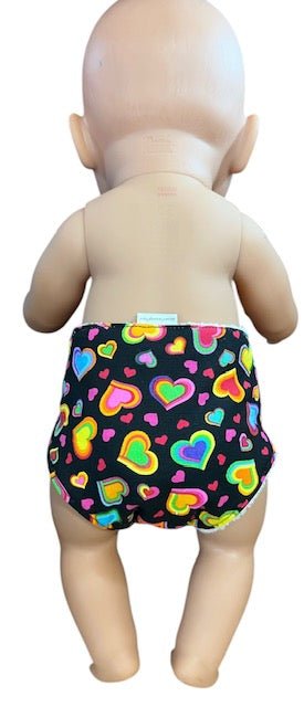 Happy Hearts Doll Nappy. Fits 43cm doll (as shown) - Image 3