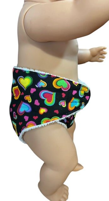 Happy Hearts Doll Nappy. Fits 43cm doll (as shown) - Image 4