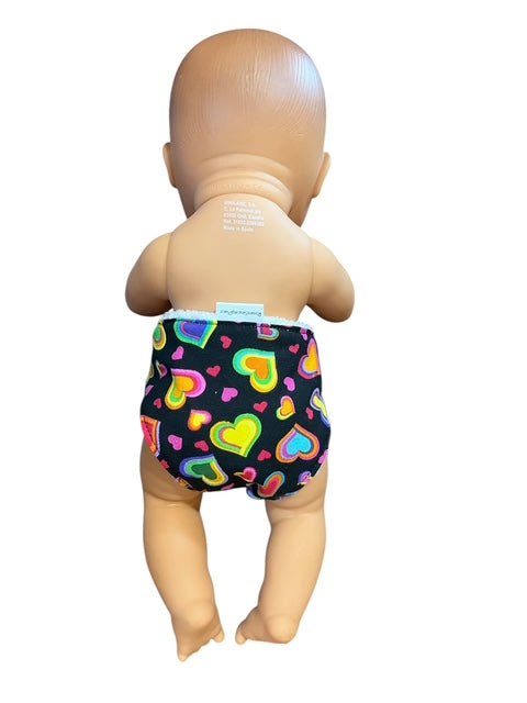 Happy Hearts Doll Nappy. Suits 32cm doll (as shown) velcro diaper - Image 3