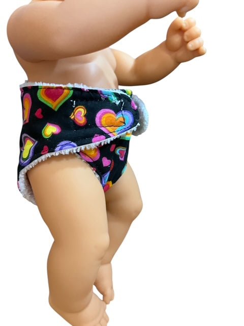 Happy Hearts Doll Nappy. Suits 32cm doll (as shown) velcro diaper - Image 4