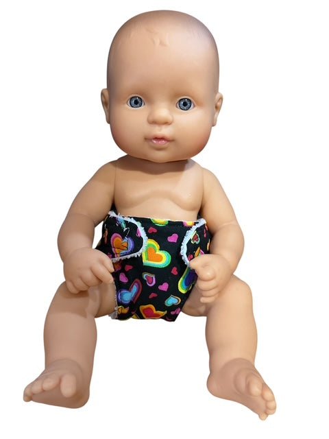 Happy Hearts Doll Nappy. Suits 32cm doll (as shown) velcro diaper - Image 5