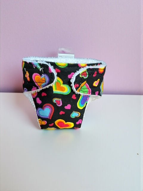 Happy Hearts Doll Nappy. Suits 32cm doll (as shown) velcro diaper - Image 2