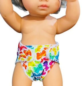 Butterfly Kisses Doll Nappy. Fits 38cm Minilands doll (as shown). Doll Diaper