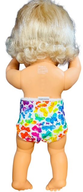 Butterfly Kisses Doll Nappy. Fits 38cm Minilands doll (as shown). Doll Diaper - Image 3