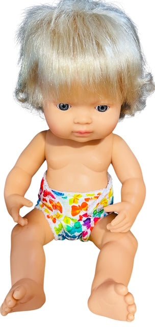 Butterfly Kisses Doll Nappy. Fits 38cm Minilands doll (as shown). Doll Diaper - Image 5