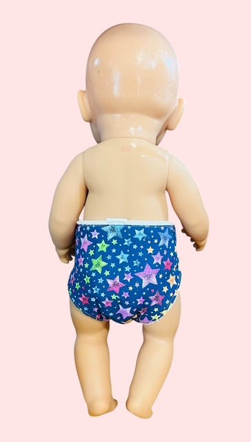 Twinkle Star Party Doll Nappy. Fits 43cm Baby Born doll (as shown) - Image 3