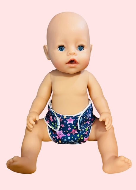 Twinkle Star Party Doll Nappy. Fits 43cm Baby Born doll (as shown) - Image 5