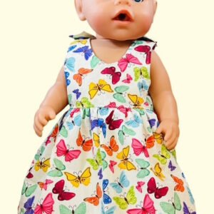 Butterfly dolls dress. Fits 43cm baby born doll (as shown)