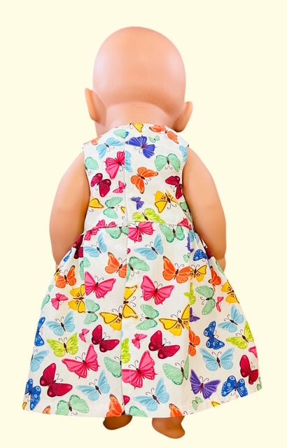 Butterfly dolls dress. Fits 43cm baby born doll (as shown) - Image 4