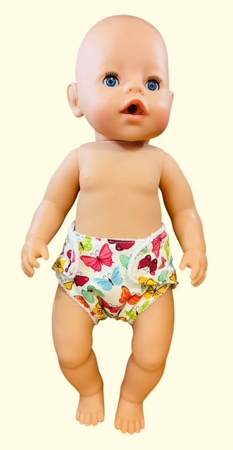 Butterfly Handmade doll nappy. Fits 43cm Baby Born doll (as shown) - Image 2