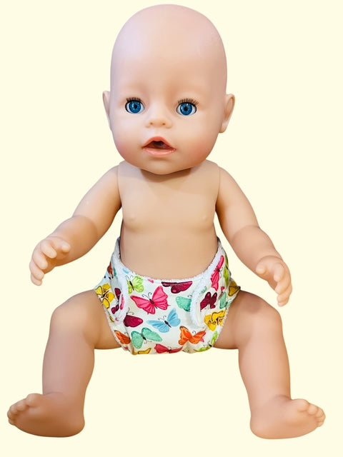 Butterfly Handmade doll nappy. Fits 43cm Baby Born doll (as shown) - Image 8