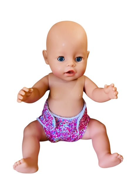 Sprinkle Splash Doll's Nappy with Velcro. Fits 43cm Baby Born Doll (as shown) - Image 5