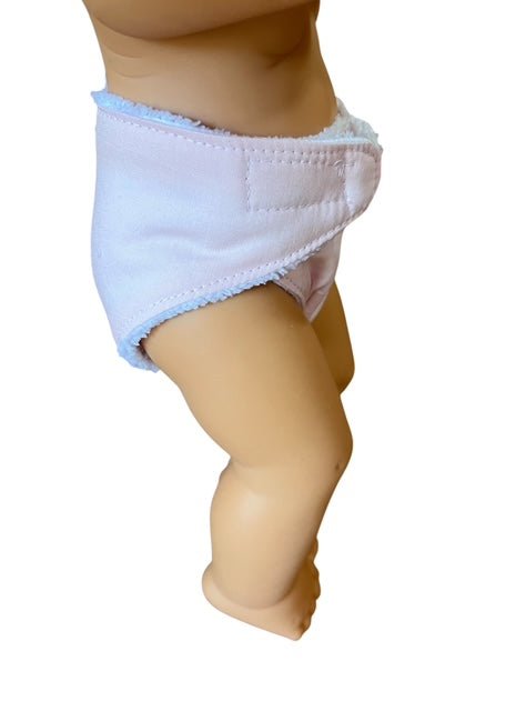Pale Pink Doll's Nappy. Fits 38cm MiniLands Doll (as shown) - Image 4