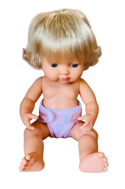 Pale Pink Doll's Nappy. Fits 38cm MiniLands Doll (as shown) - Image 5