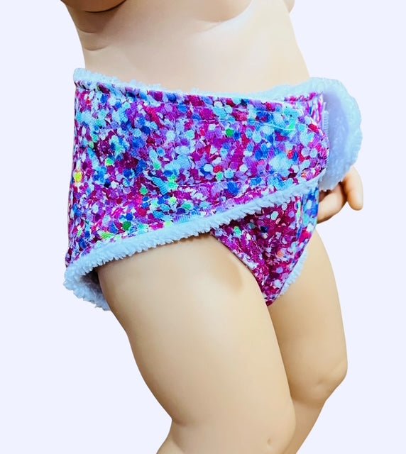 Sprinkle Splash Doll Nappy with Velcro. Fits 38cm MiniLands doll (as shown) - Image 4