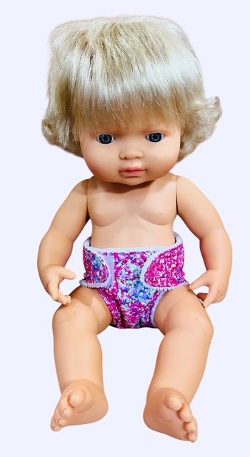 Sprinkle Splash Doll Nappy with Velcro. Fits 38cm MiniLands doll (as shown) - Image 5