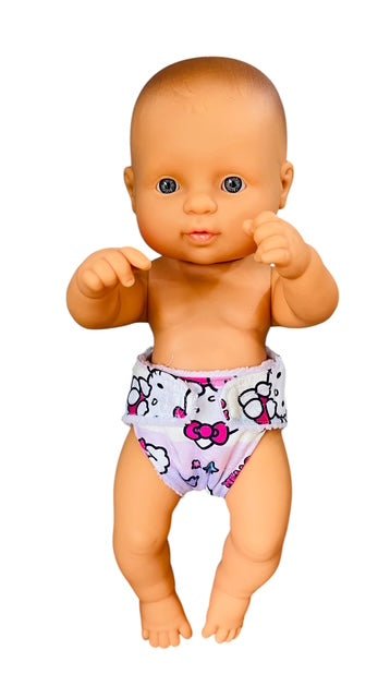 Whisker Pink Dolls Nappy. Fits 32cm Mini Lands Doll. (as shown) - Image 2