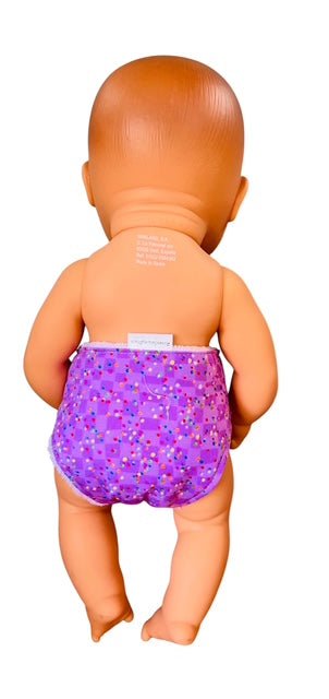 Confetti Purple Doll Nappy. Fits 32cm Mini Lands Doll (as shown) - Image 3