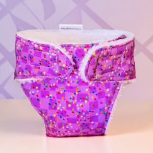 Confetti Purple Doll Nappy. Fits 32cm Mini Lands Doll (as shown)