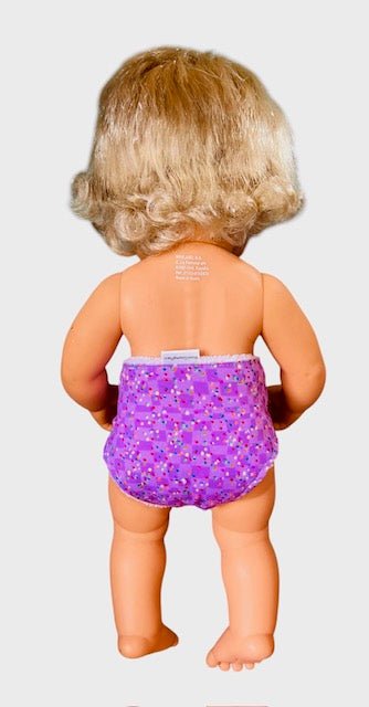 Confetti Purple Doll nappy. Fits 38cm Minilands Doll (as shown). - Image 2