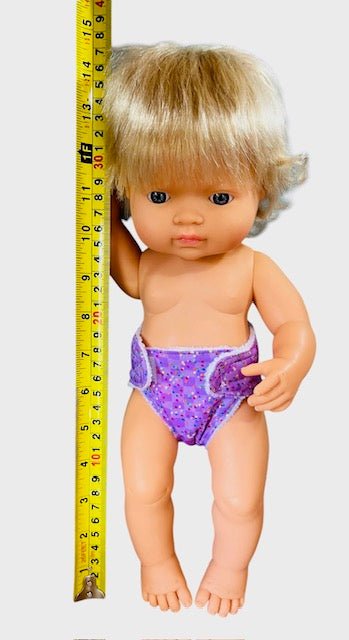 Confetti Purple Doll nappy. Fits 38cm Minilands Doll (as shown). - Image 5